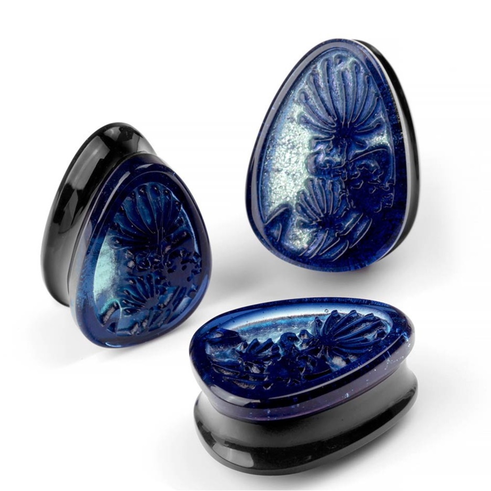 Gorilla Glass Dichroic Dandelion Plugs 1”